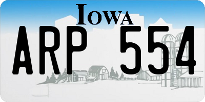 IA license plate ARP554