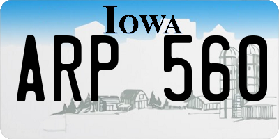 IA license plate ARP560