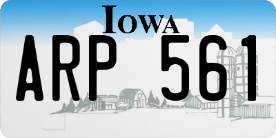 IA license plate ARP561