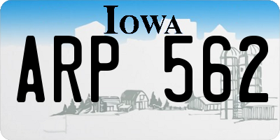 IA license plate ARP562