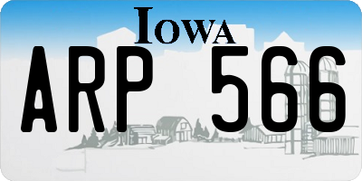 IA license plate ARP566