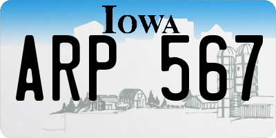 IA license plate ARP567