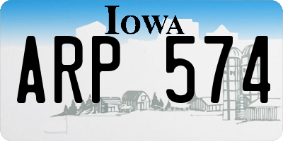 IA license plate ARP574