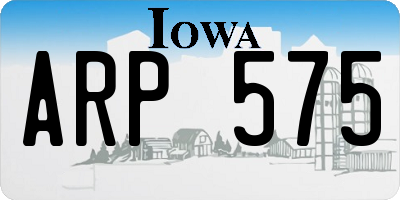 IA license plate ARP575