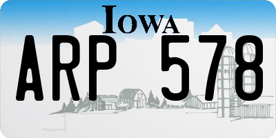 IA license plate ARP578
