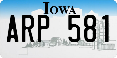 IA license plate ARP581