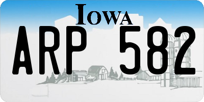 IA license plate ARP582