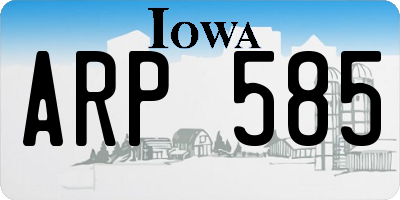 IA license plate ARP585