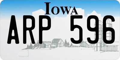 IA license plate ARP596