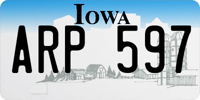 IA license plate ARP597