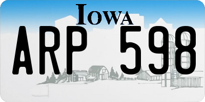 IA license plate ARP598