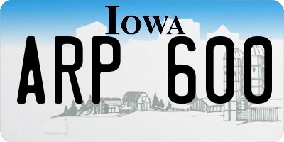 IA license plate ARP600