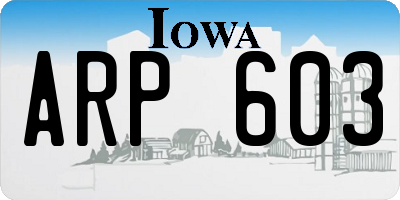 IA license plate ARP603