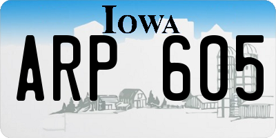 IA license plate ARP605