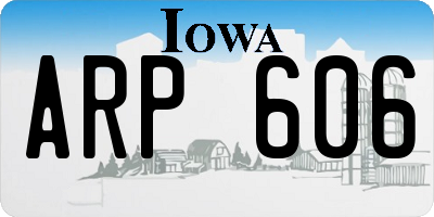 IA license plate ARP606