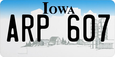 IA license plate ARP607