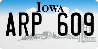 IA license plate ARP609