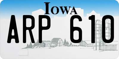 IA license plate ARP610