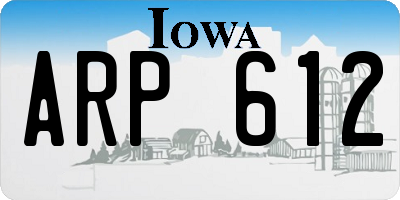 IA license plate ARP612