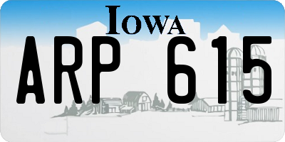 IA license plate ARP615