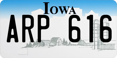 IA license plate ARP616