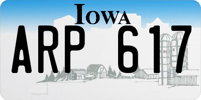 IA license plate ARP617