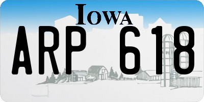 IA license plate ARP618