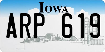 IA license plate ARP619