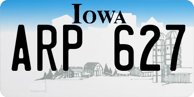 IA license plate ARP627