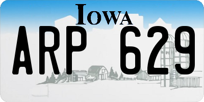 IA license plate ARP629