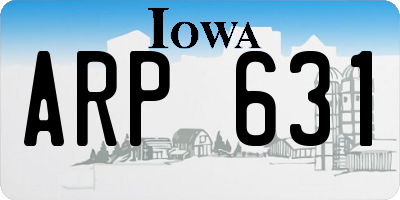 IA license plate ARP631