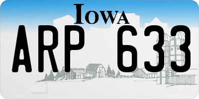 IA license plate ARP633