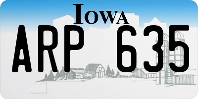 IA license plate ARP635