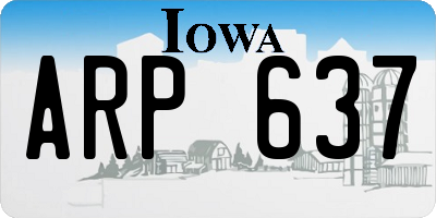 IA license plate ARP637