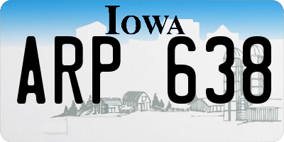 IA license plate ARP638