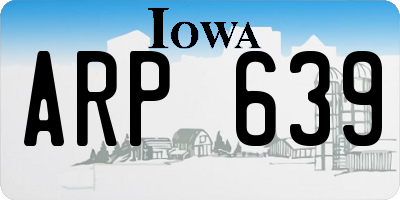 IA license plate ARP639