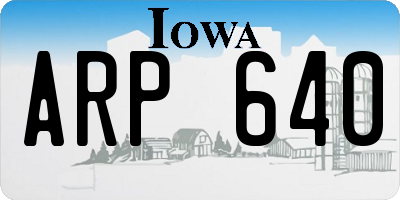 IA license plate ARP640