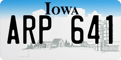 IA license plate ARP641