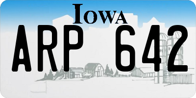 IA license plate ARP642