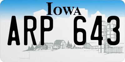 IA license plate ARP643