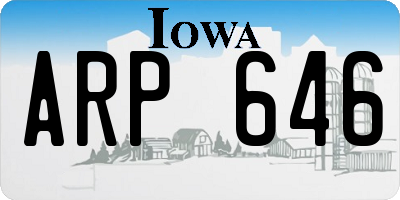 IA license plate ARP646