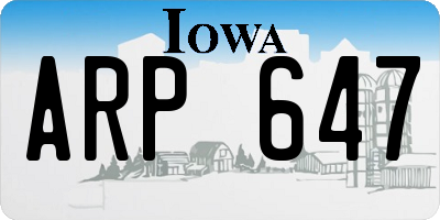 IA license plate ARP647