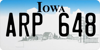 IA license plate ARP648