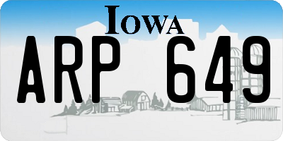 IA license plate ARP649