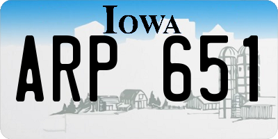 IA license plate ARP651