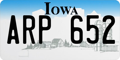 IA license plate ARP652