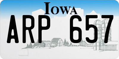 IA license plate ARP657