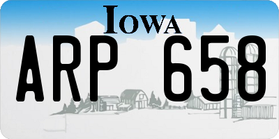 IA license plate ARP658