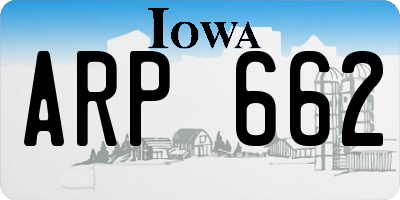 IA license plate ARP662