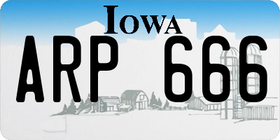 IA license plate ARP666